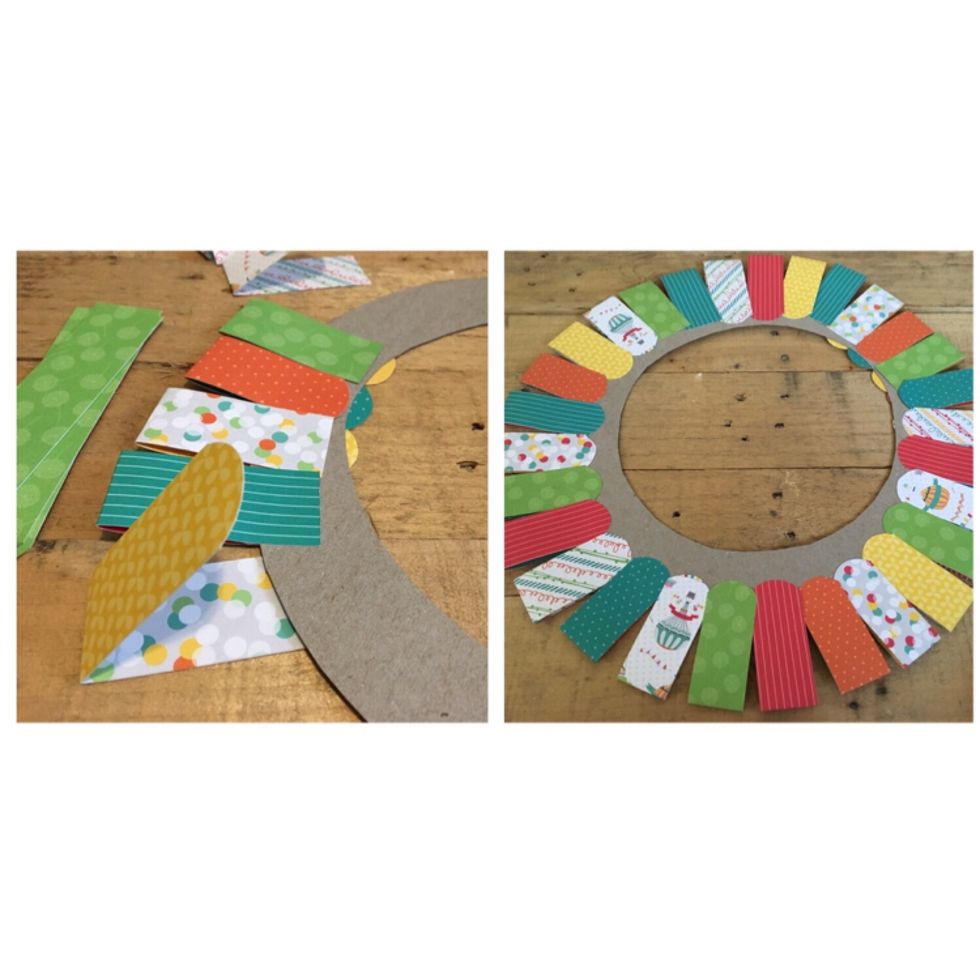 Fold over the template and glue