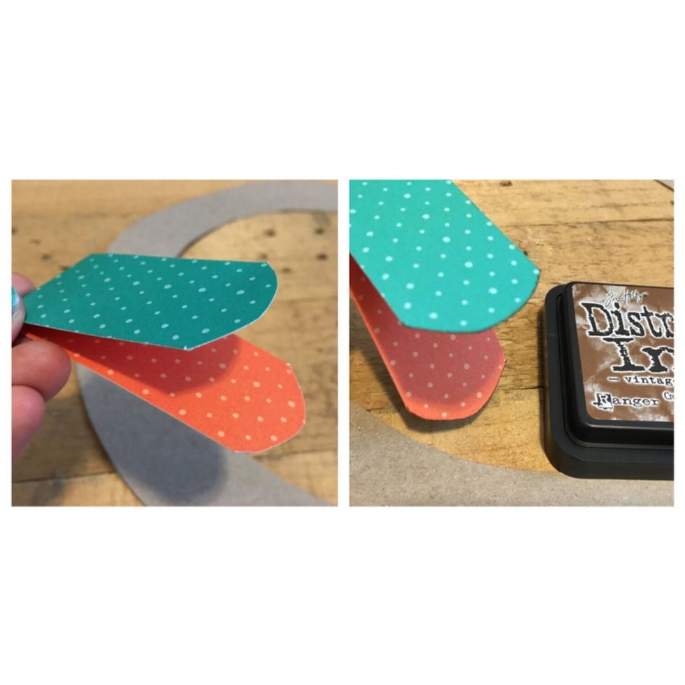 Fold over with one end a little longer than the other and ink the edges