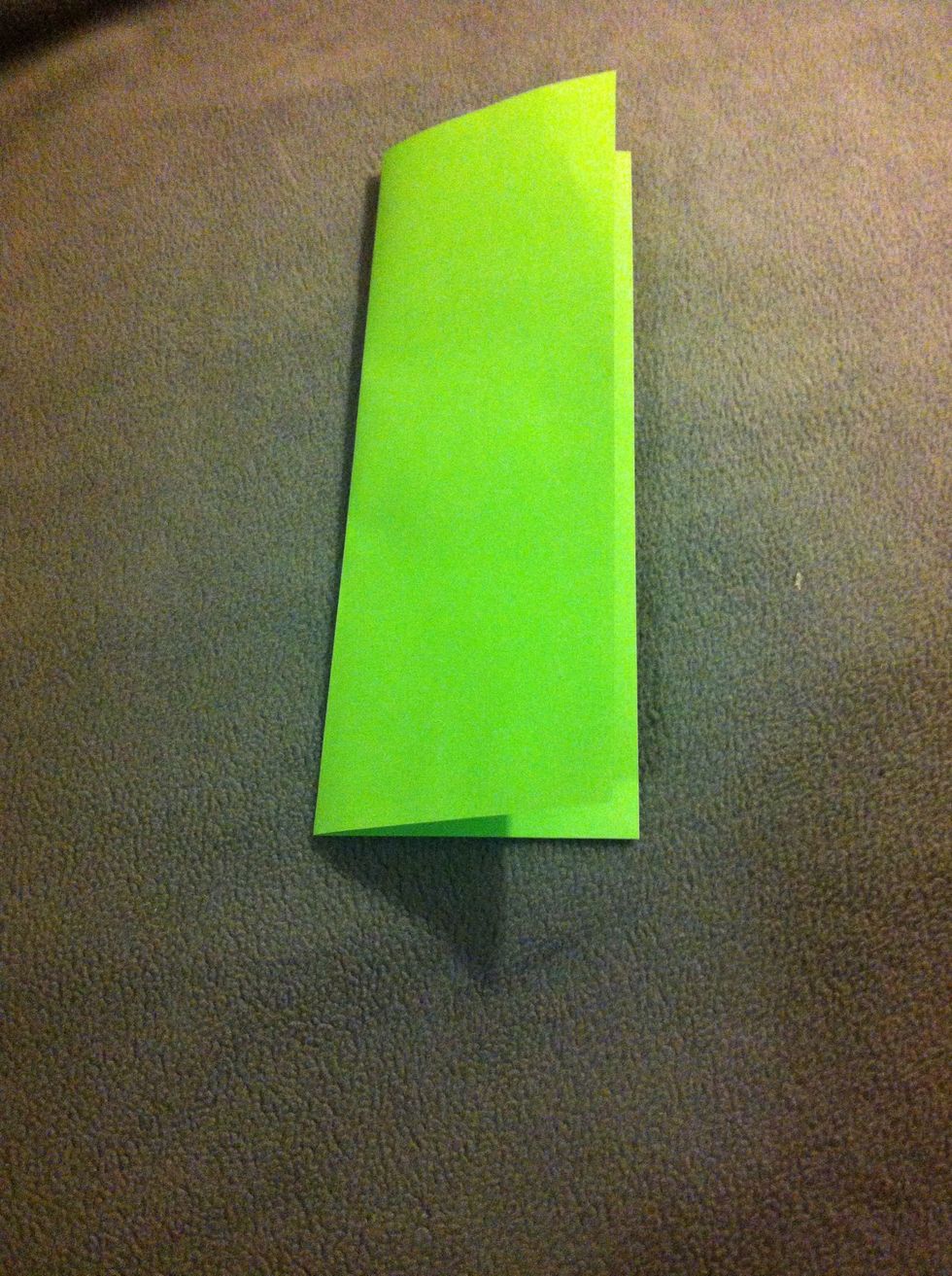 Fold paper in half longways