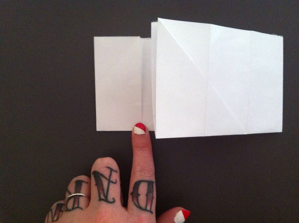 Fold right side over to meet edge on left side. Unfold & repeat in left side.