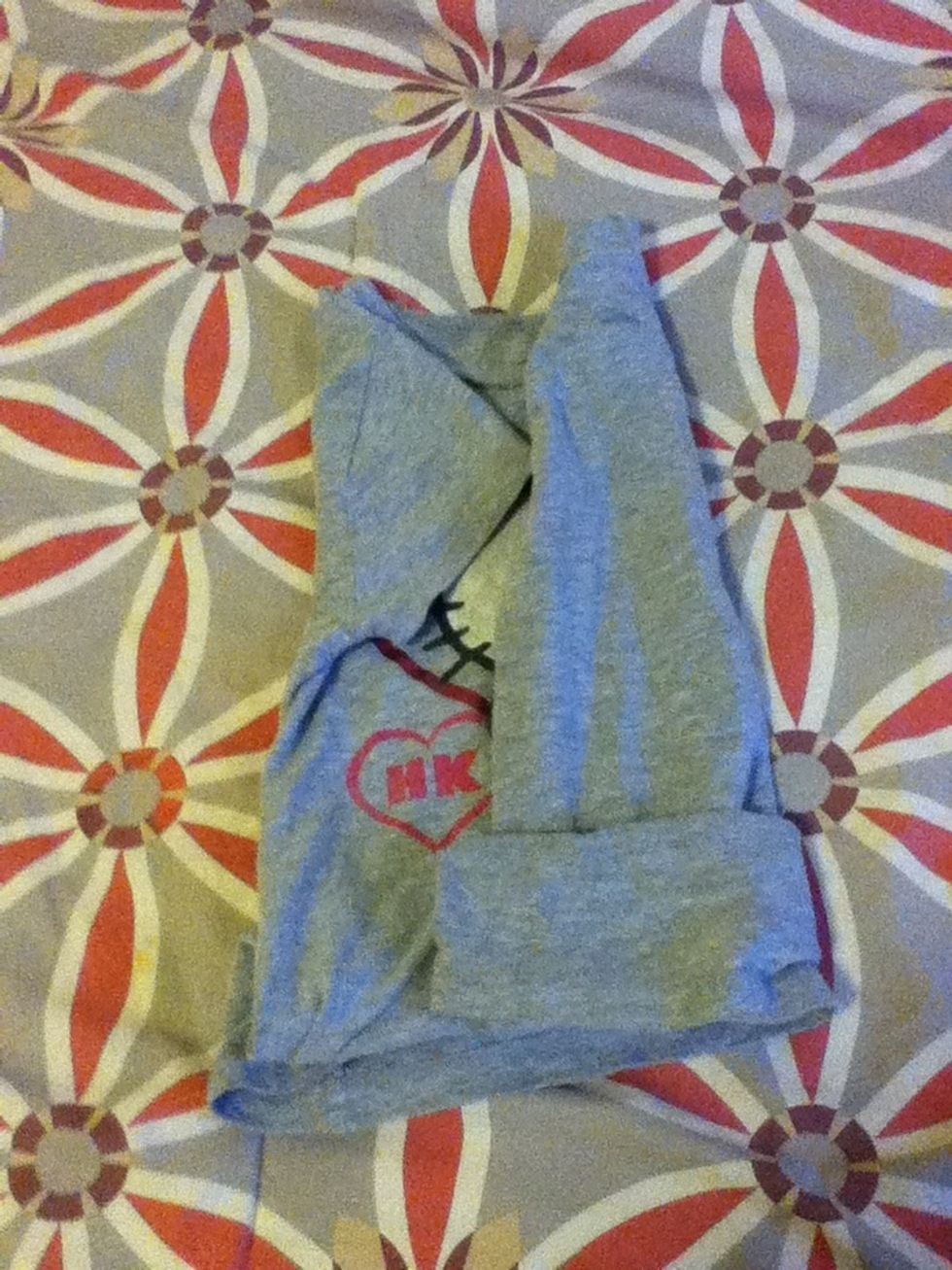 Fold right side over to the halfway point