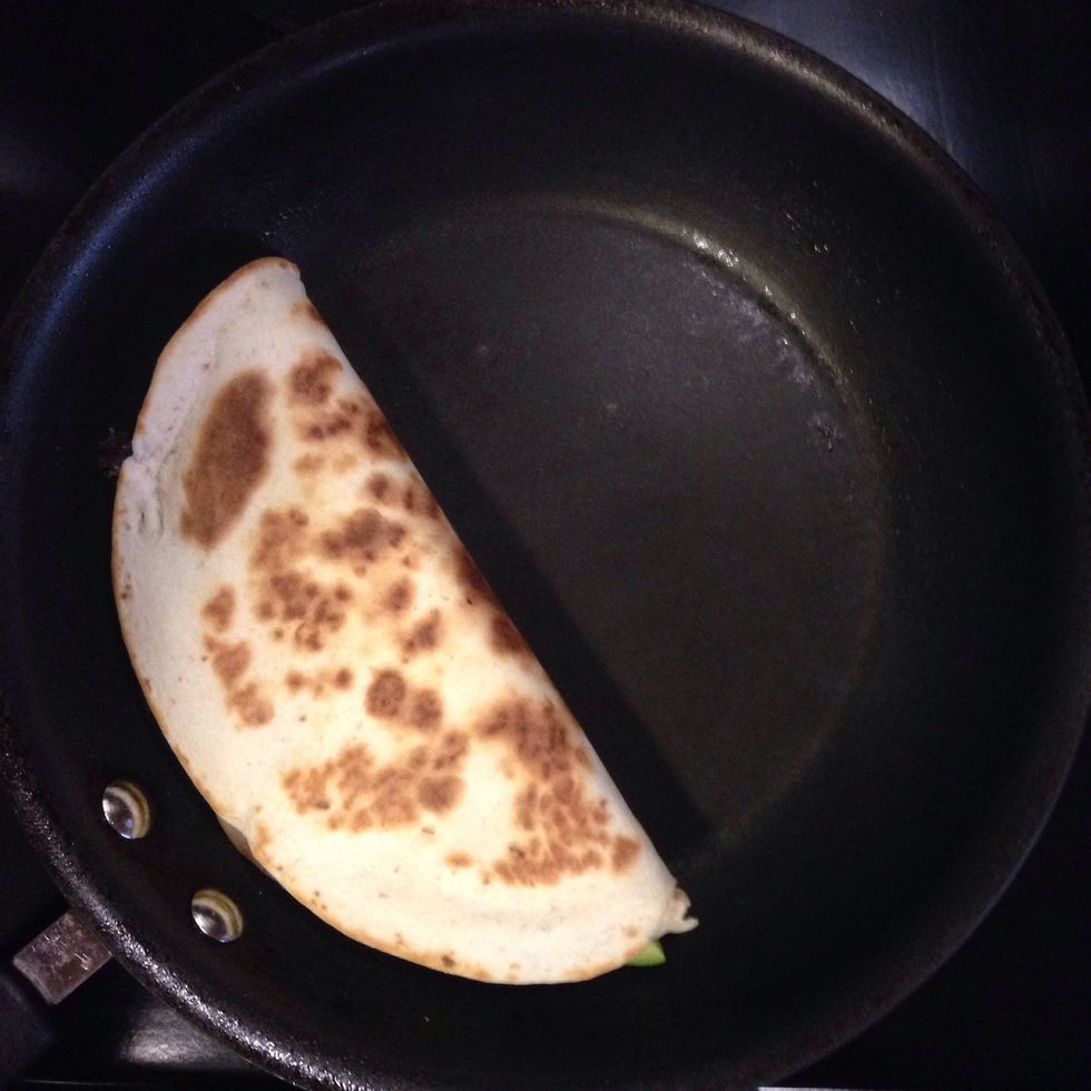 Fold shell in half.
