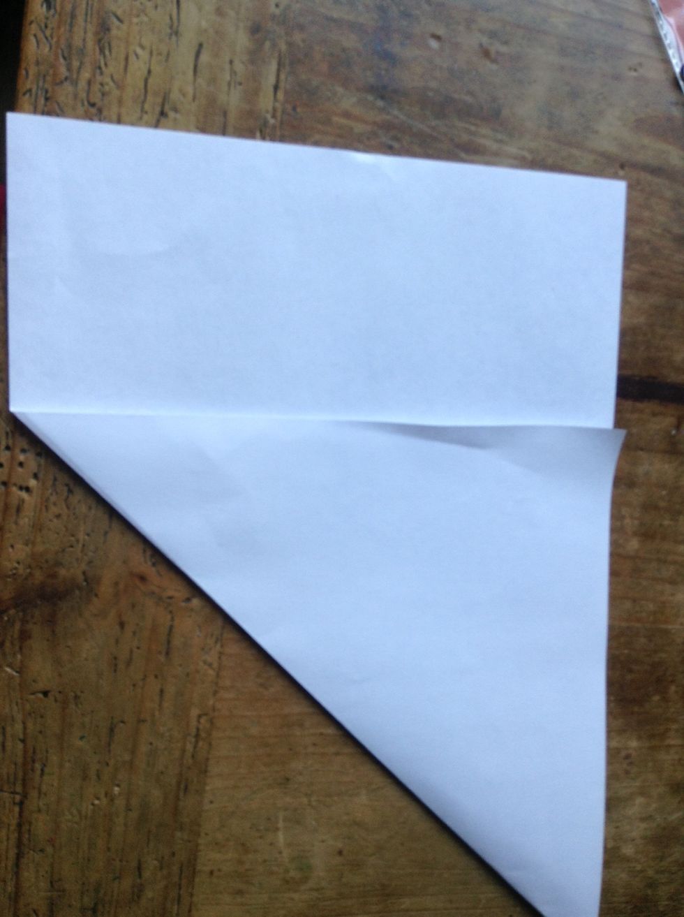 Fold the A4 piece of paper so it looks like this