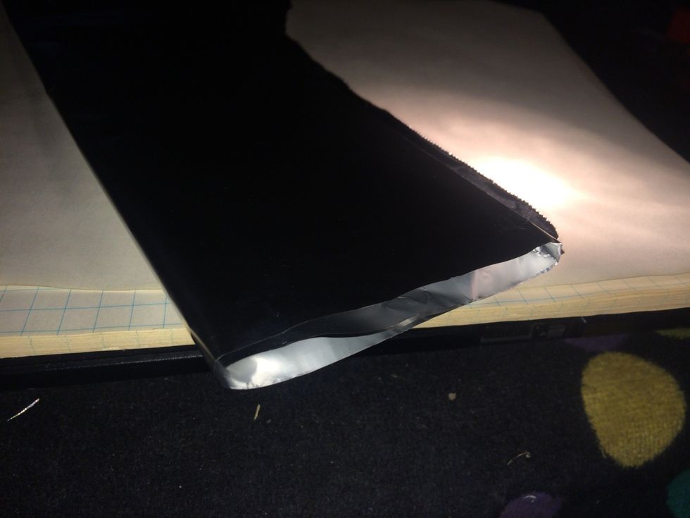 Fold the aluminum foil in half and then in half again. Make sure the template fits inside the folded aluminum foil. May want to put a paper towel between the folds to separate the foil later.