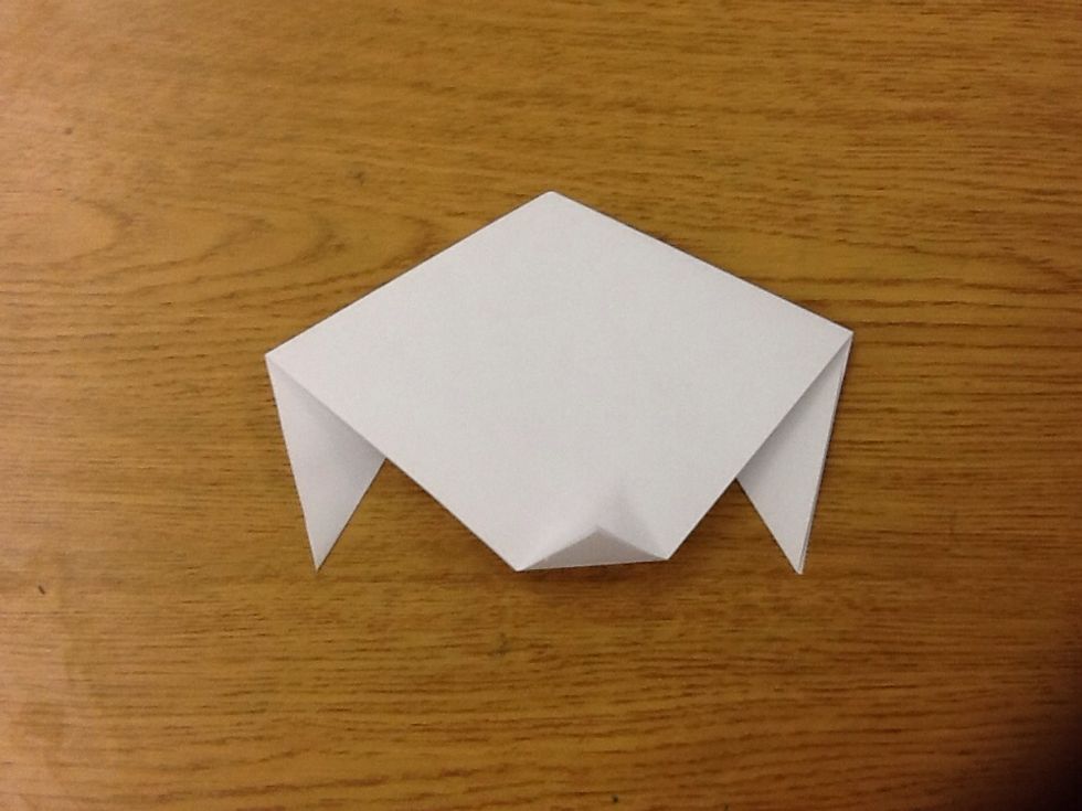 Fold the bottom corner down for the chin.