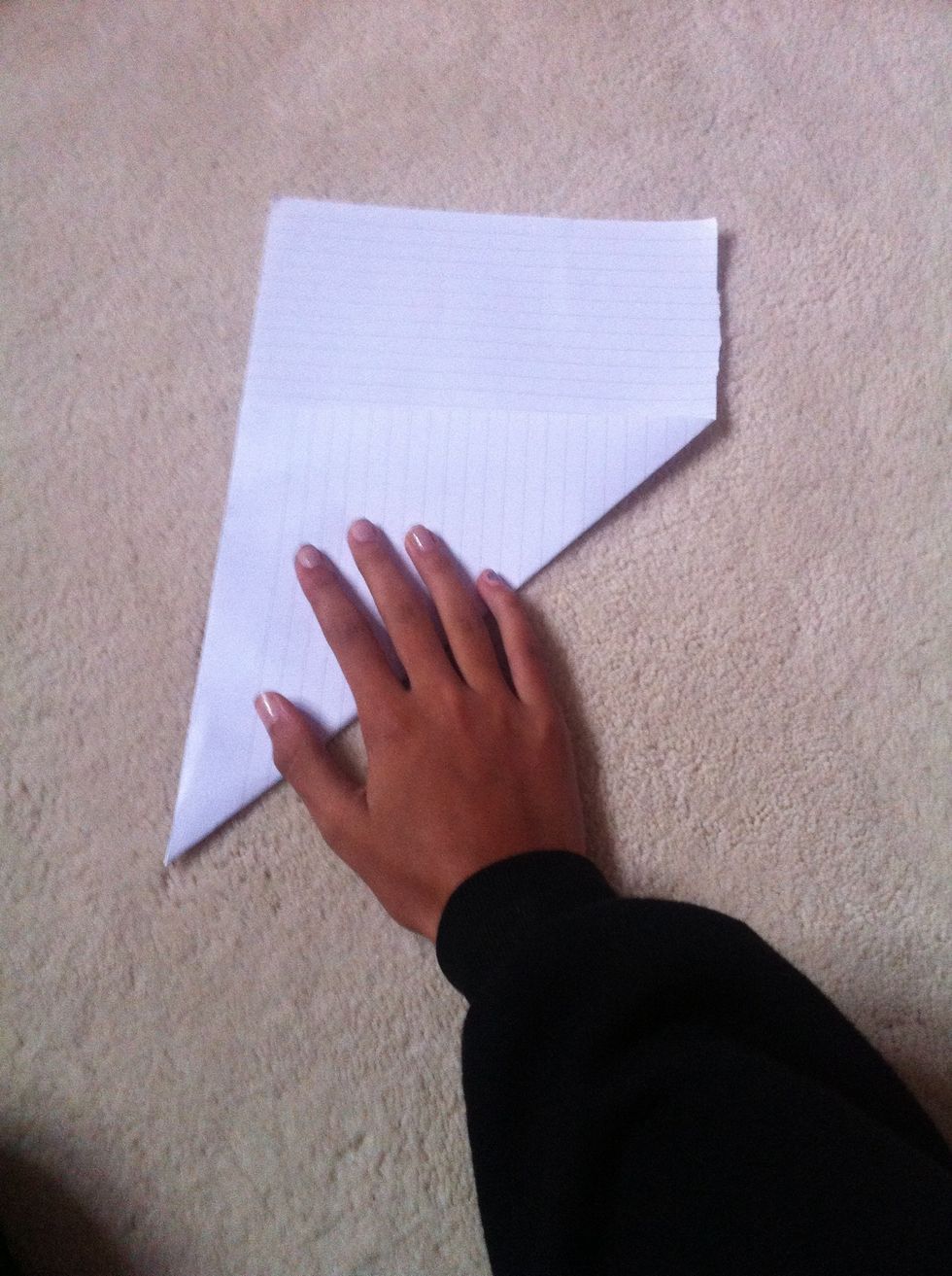 Fold the bottom corner up so that there is a straight edge