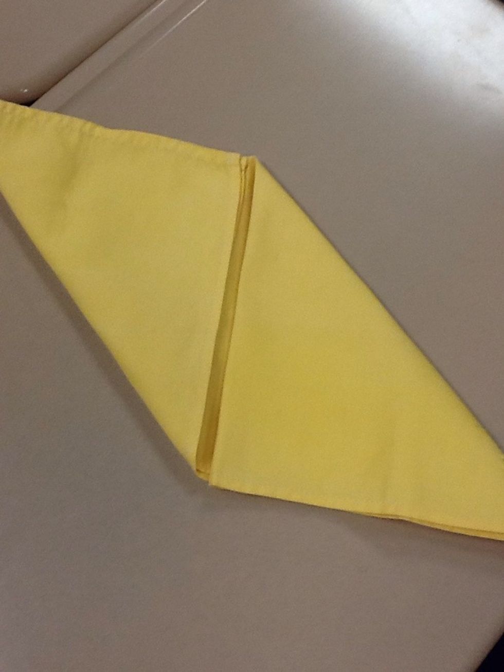 Fold the bottom left corner to the top edge