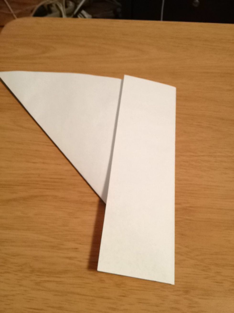 Fold the bottom section up, crease it and tear it off to form a square piece of paper.