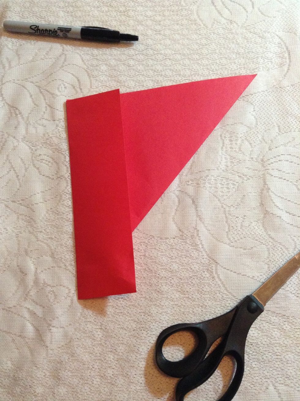 Fold the bottom strip up and crease.