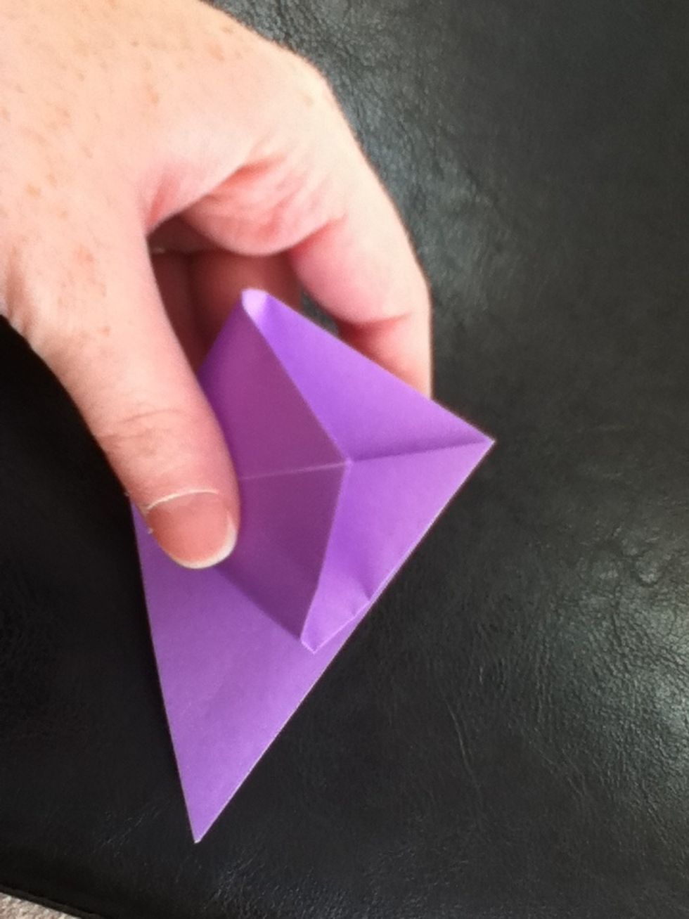 Fold the bottom up to the top.