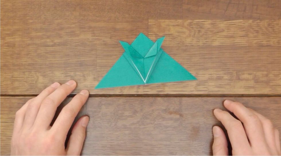 Fold the corners down.