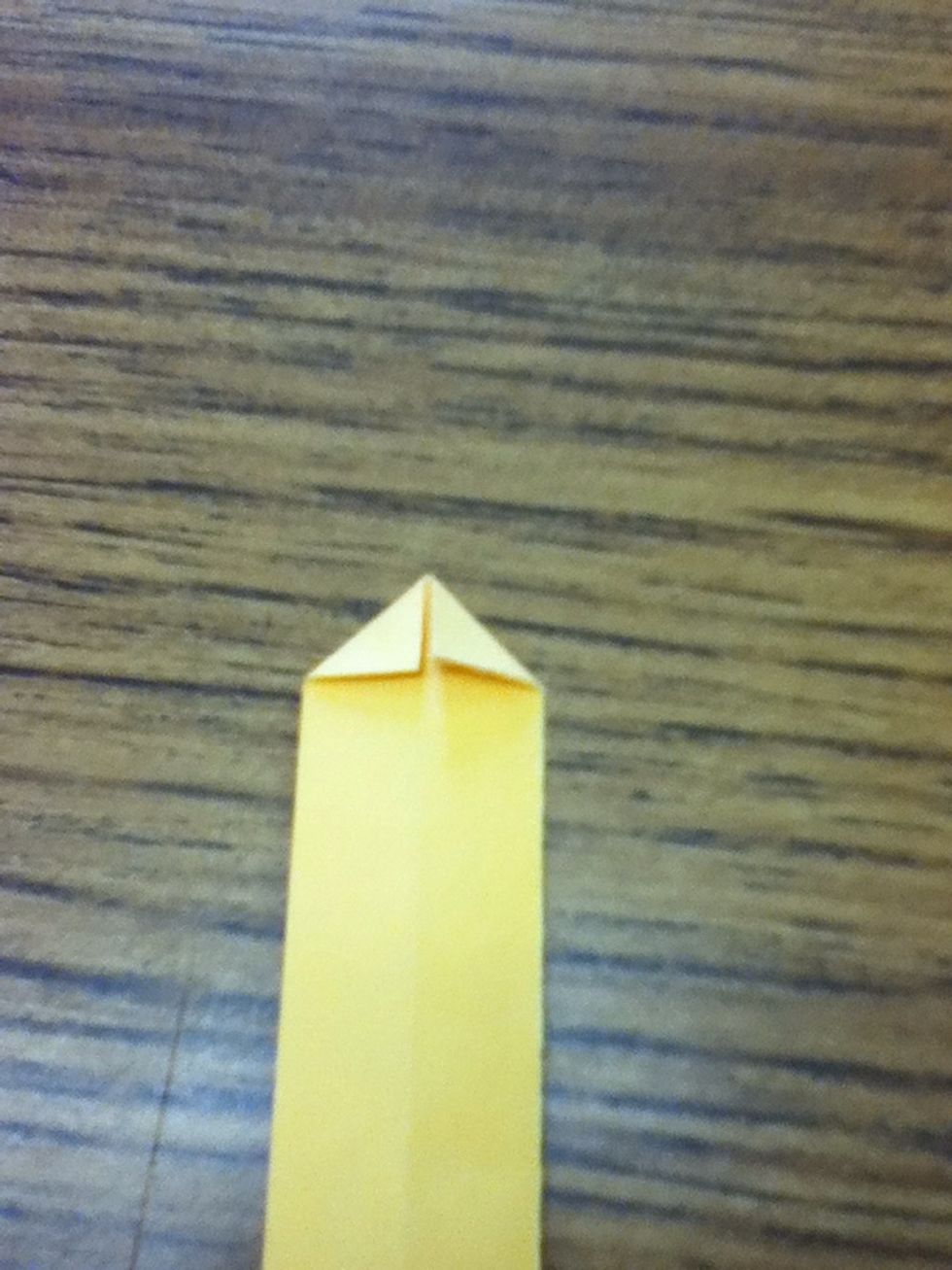Fold the corners in (crease side)