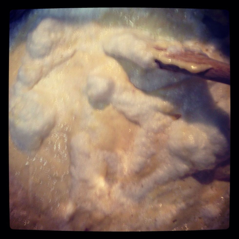 Fold the egg whites gently into the batter