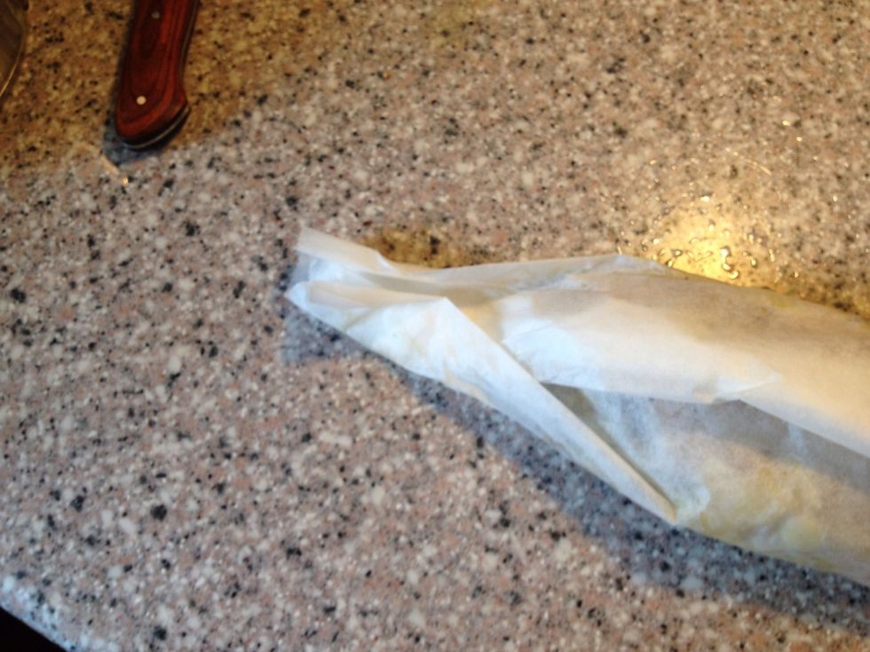 Fold the end like this