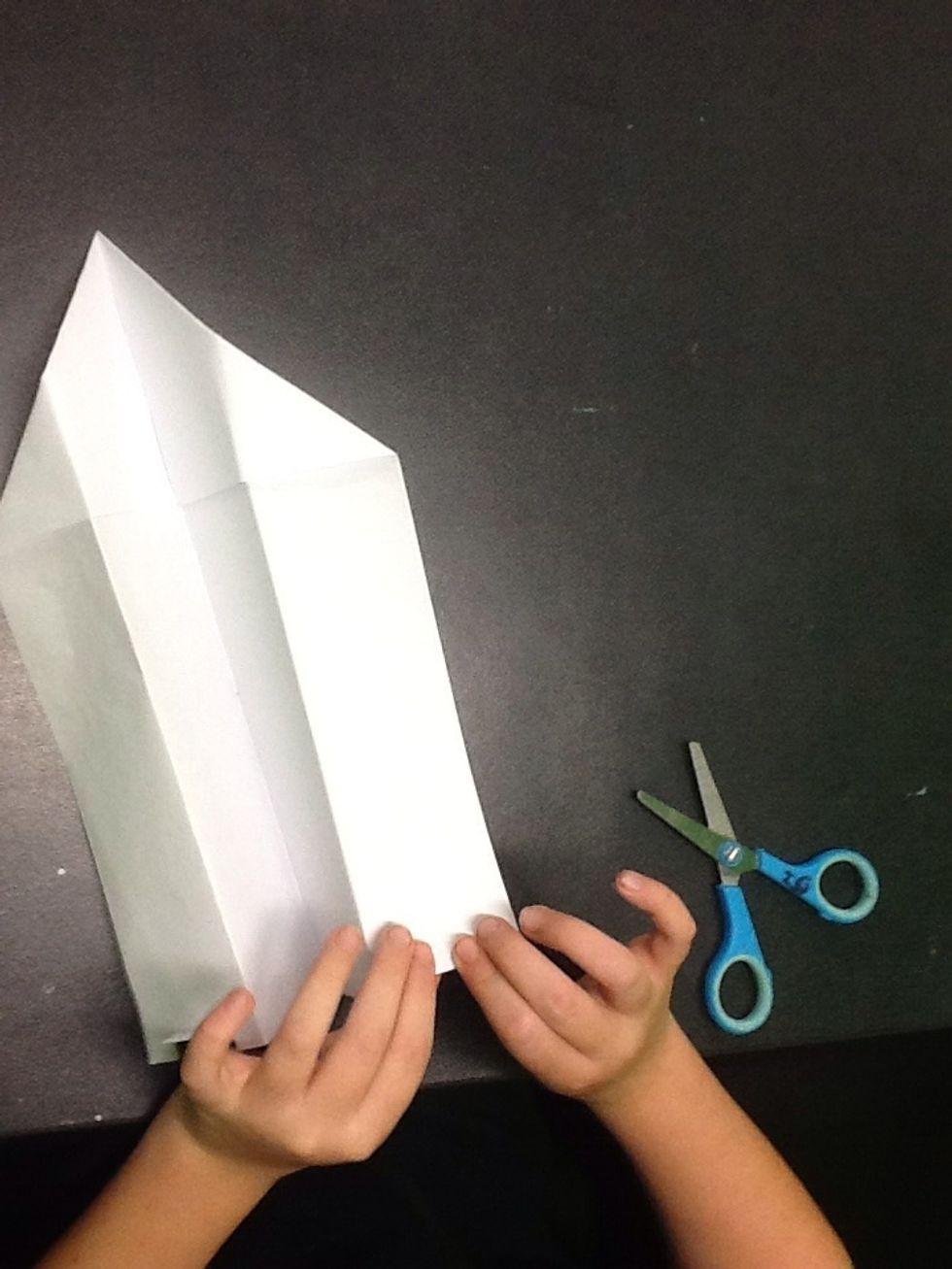 Fold the middle piece on the right wing down