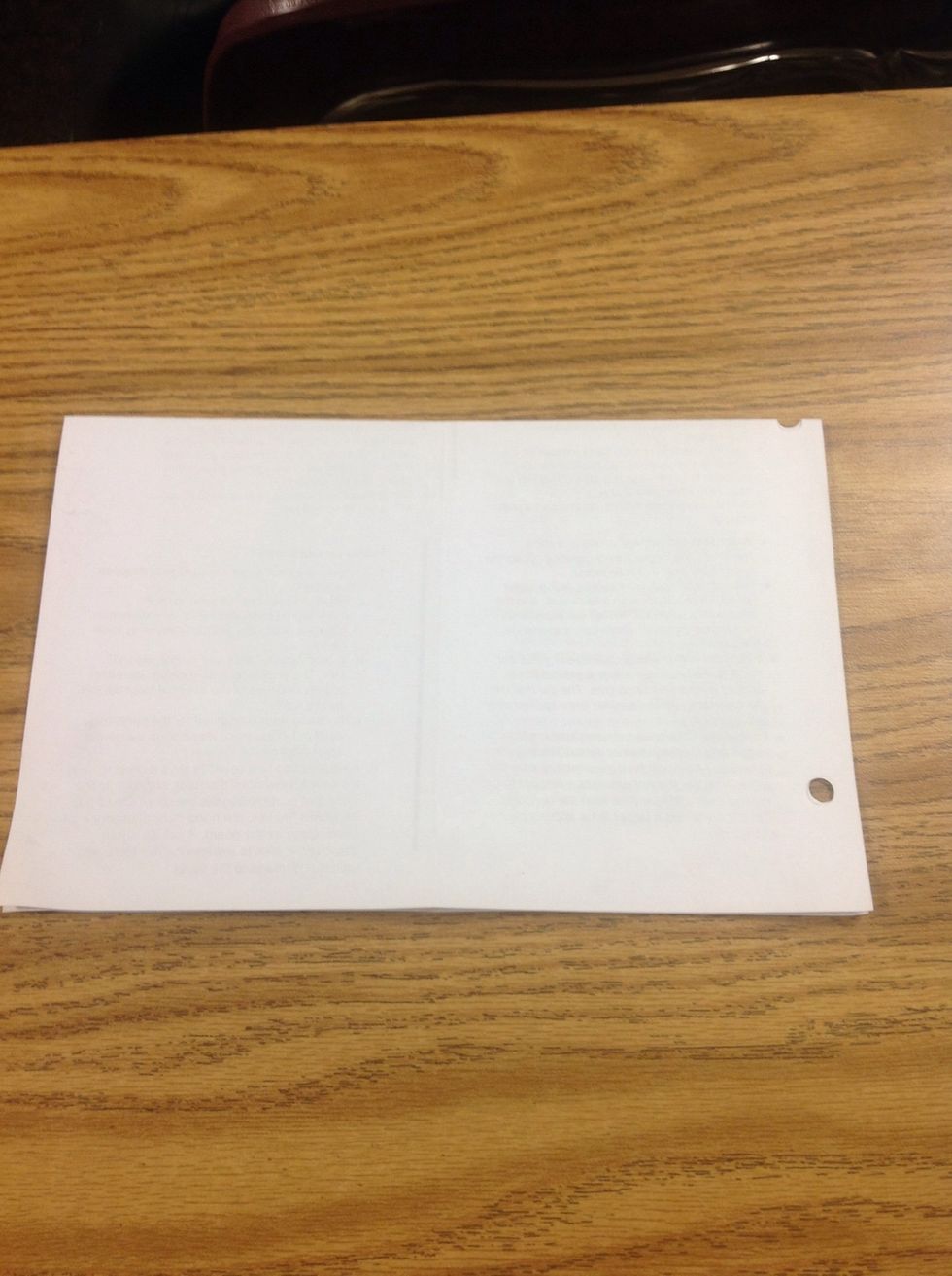 Fold the paper "hamburger" style or horizontal