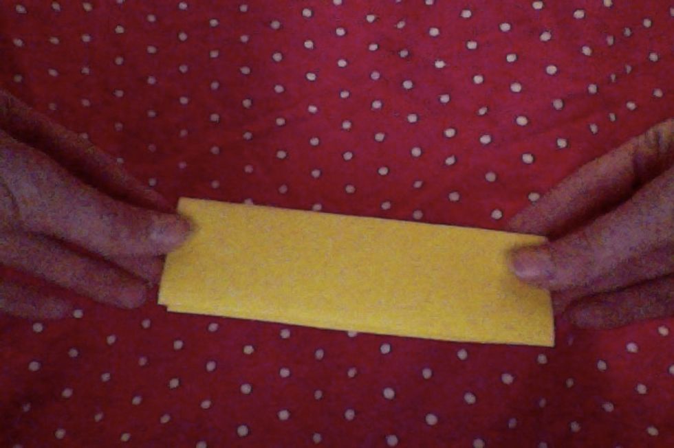 Fold the paper in half again to crease, and then unfold.
