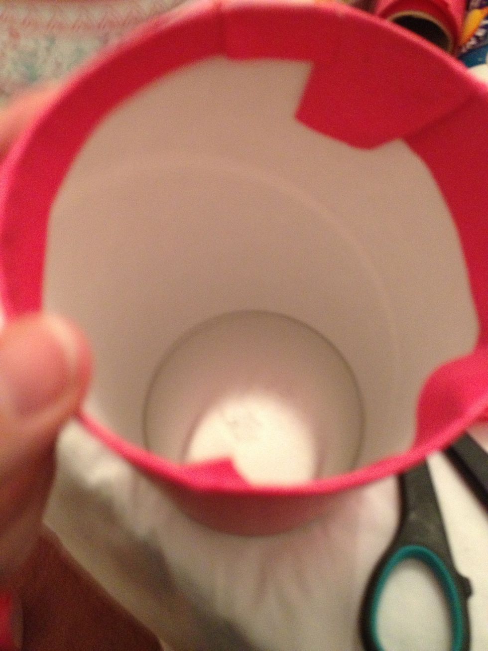 Fold the paper inside, or trim down