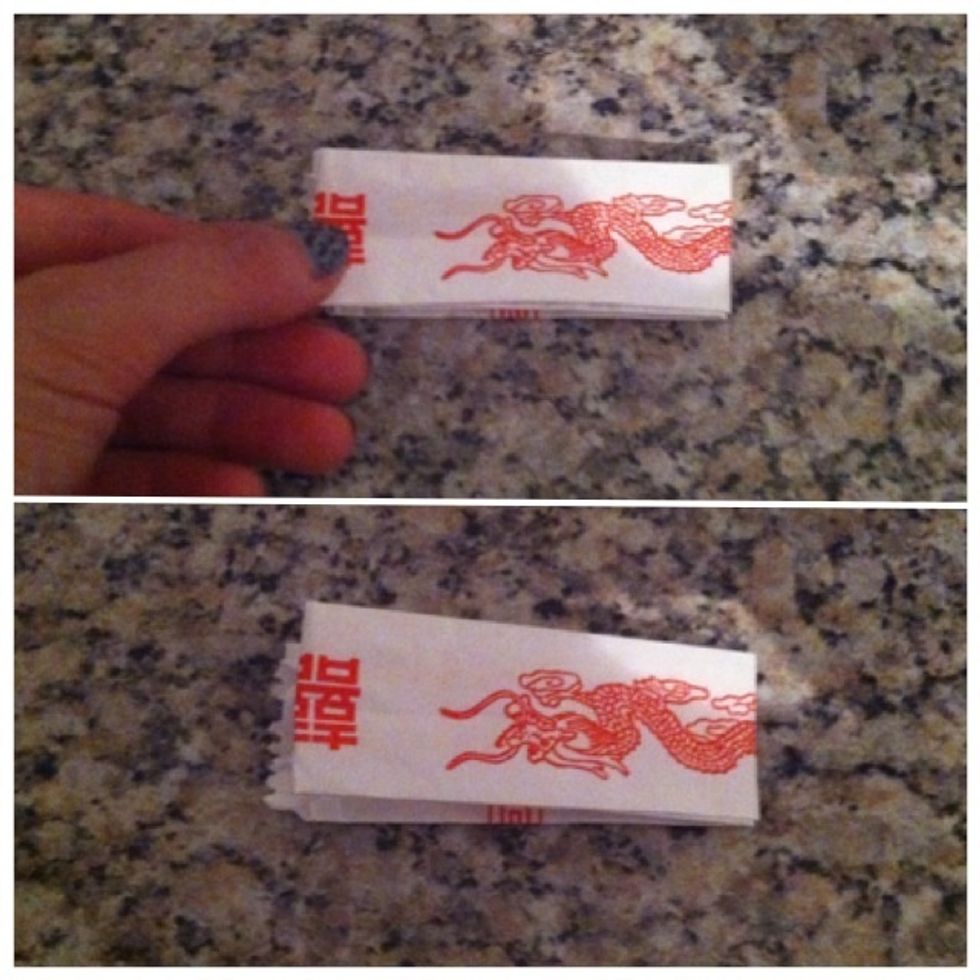 Fold the paper one more time double in the lenght as shown in picture below.