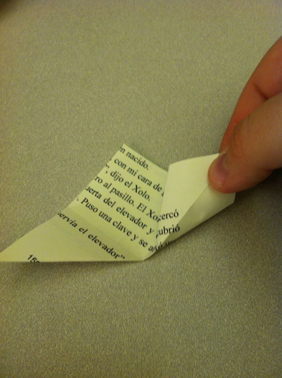 Fold the right flap down down to create a kite-like shape