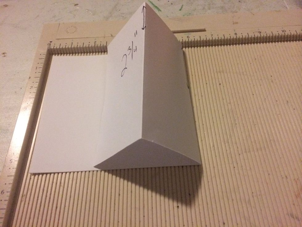 Fold the score marks. The cardstock should look like this.