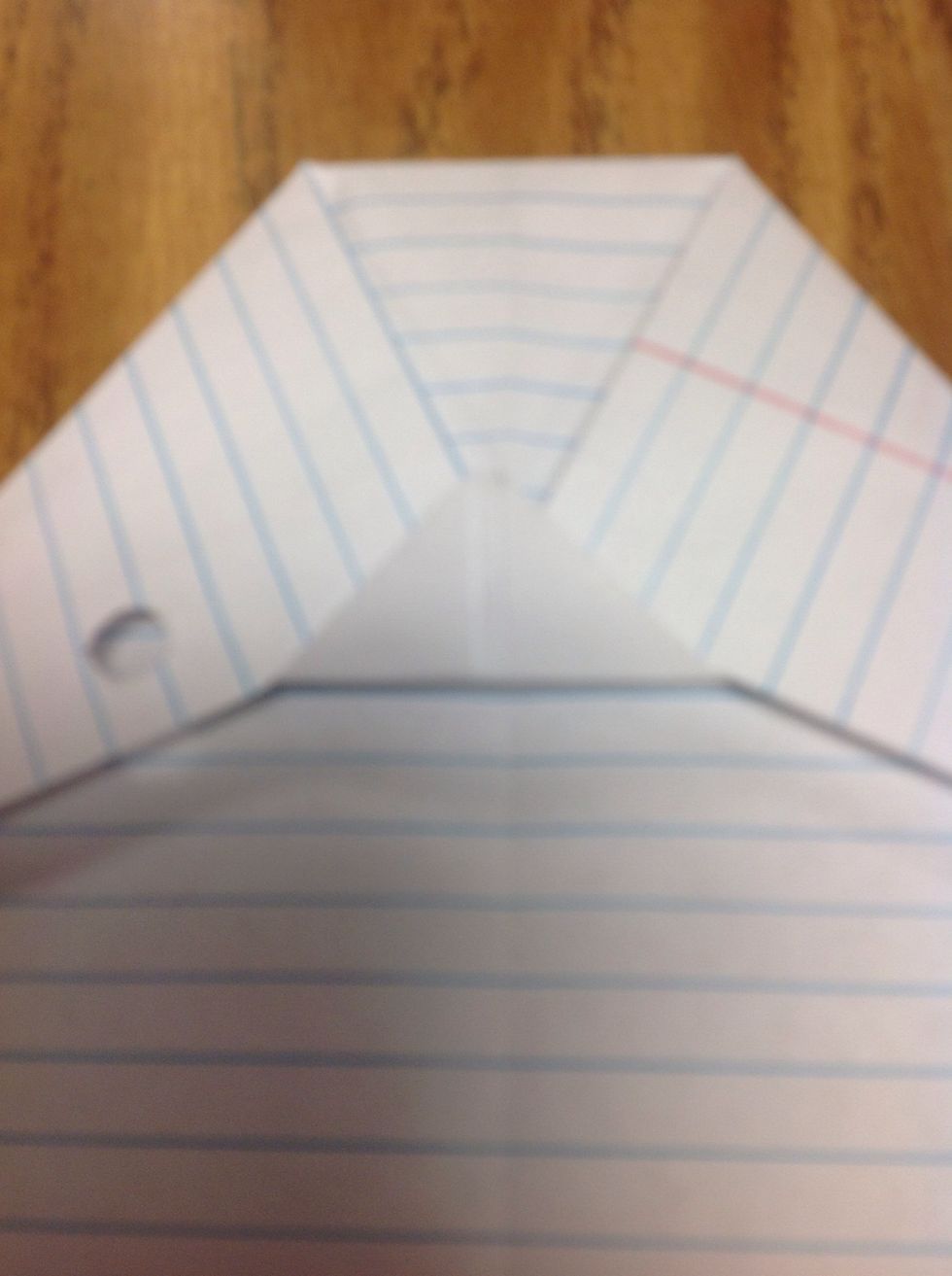 Fold the small triangle upwards covering the two points.