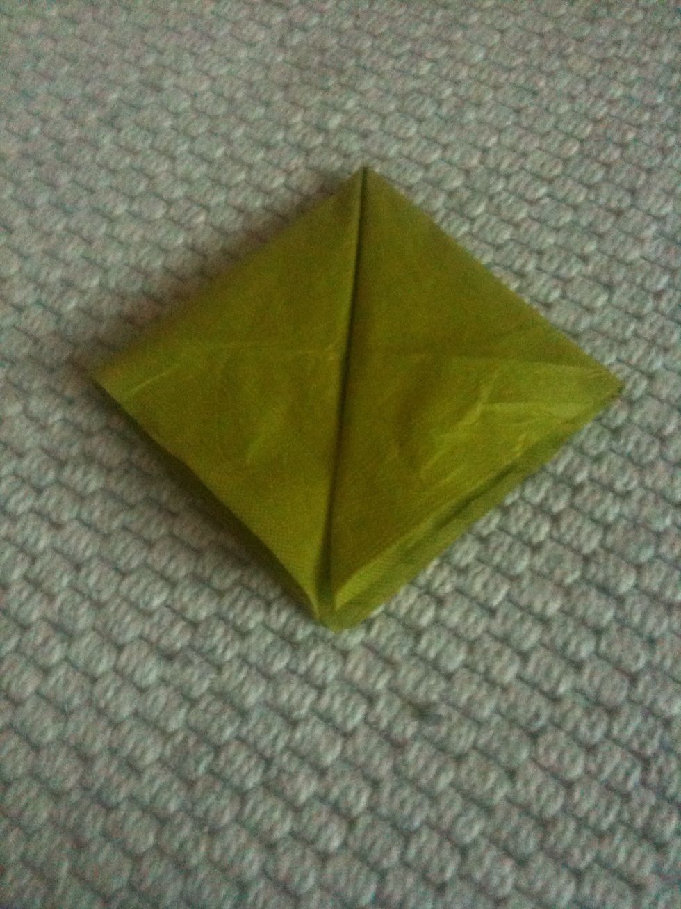 fold the top corners down so that it becomes a square again