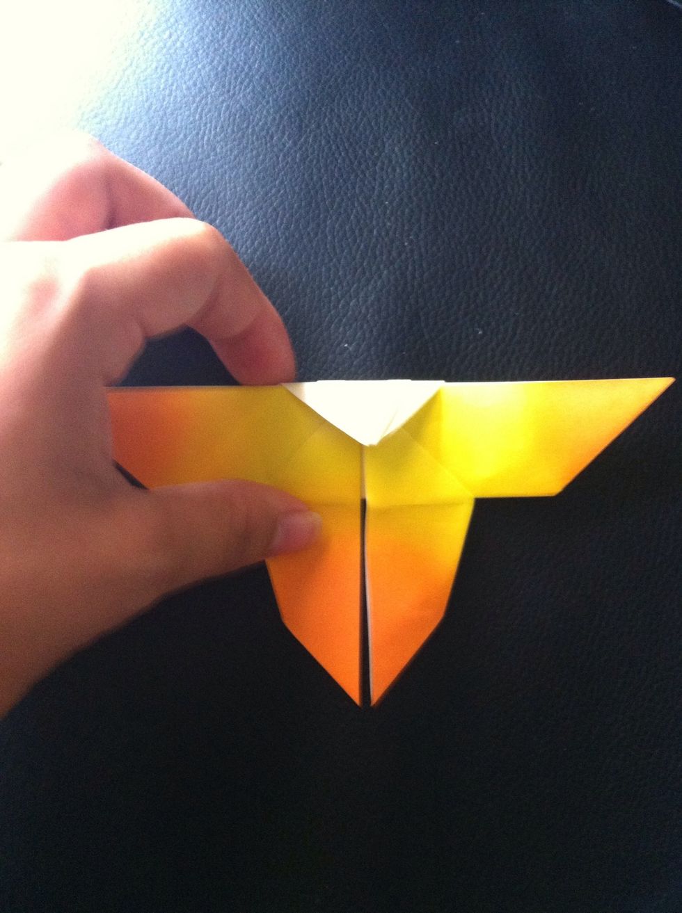 Fold the top down and back up two-thirds of the way.