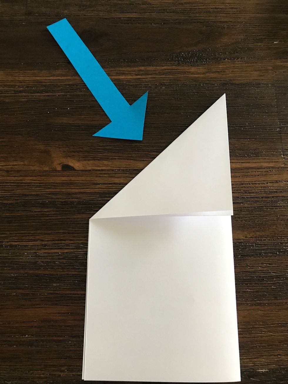 Fold the top left hand corner down.