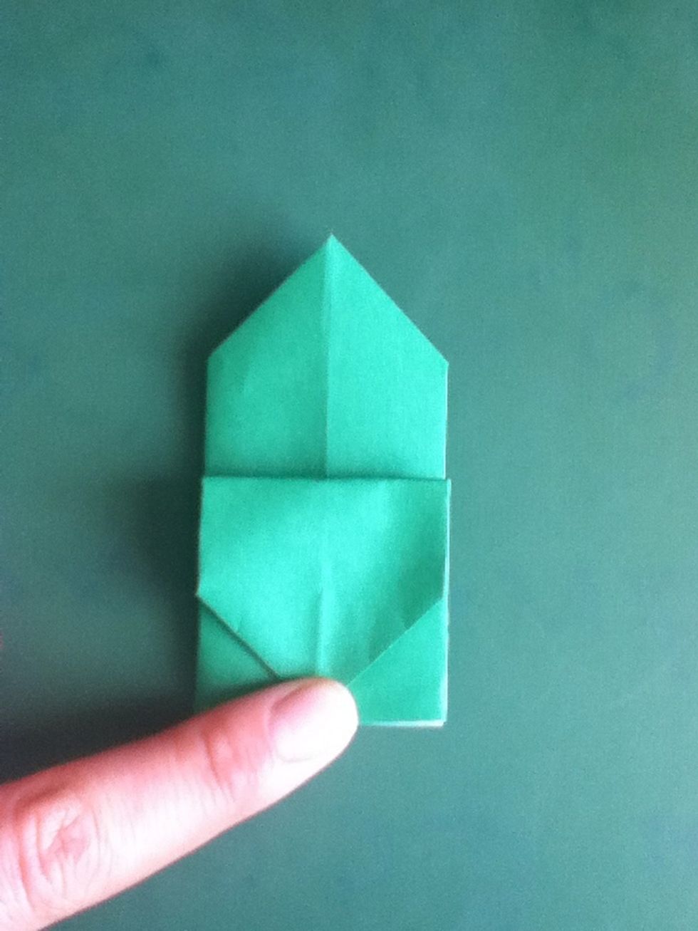 Fold the top point down as far as it can go