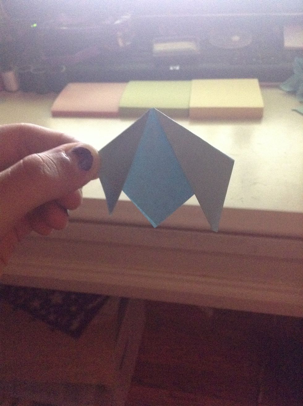 Fold the two side points down so it looks like this