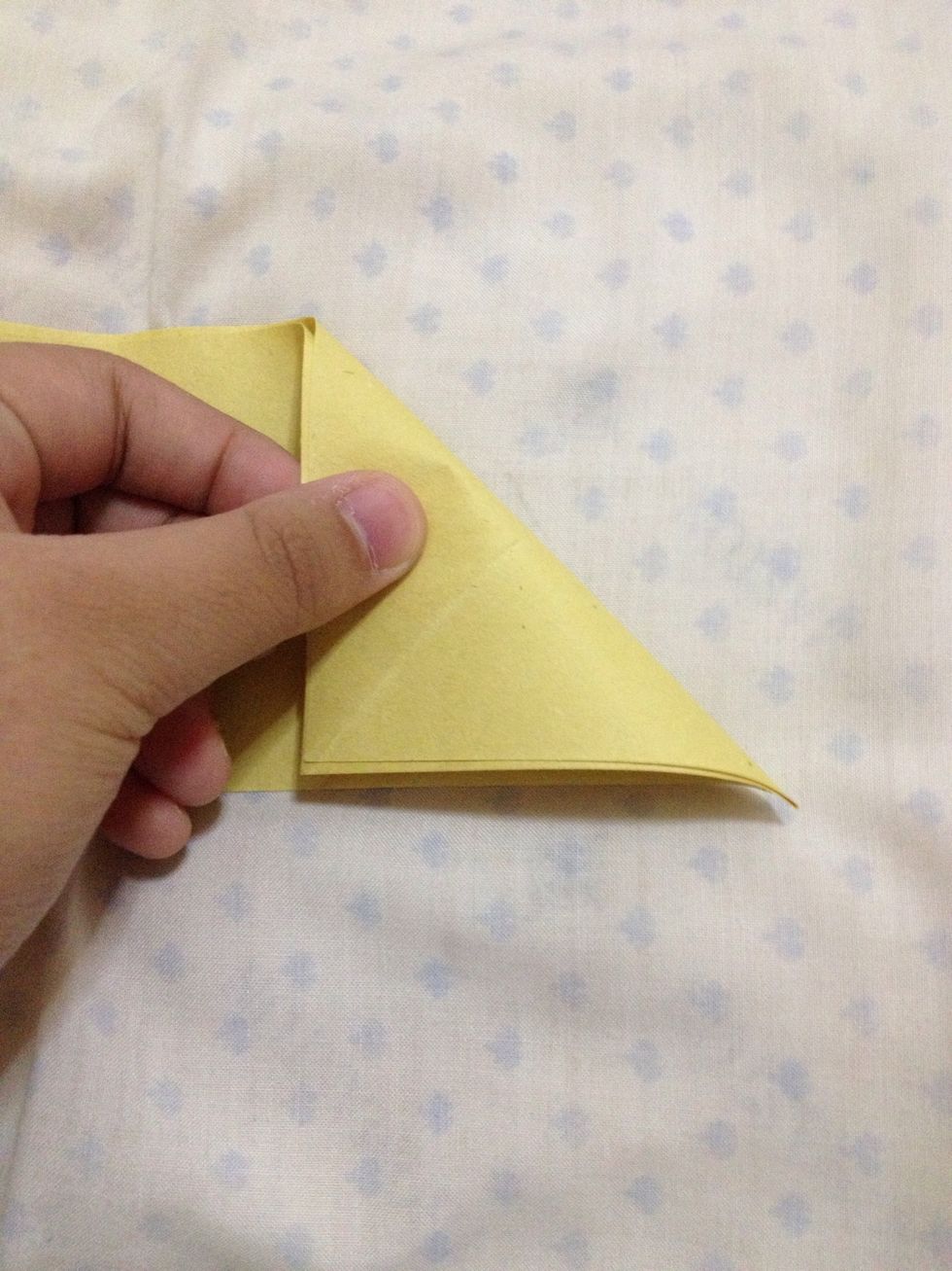 Fold the upper right corner and unfold.