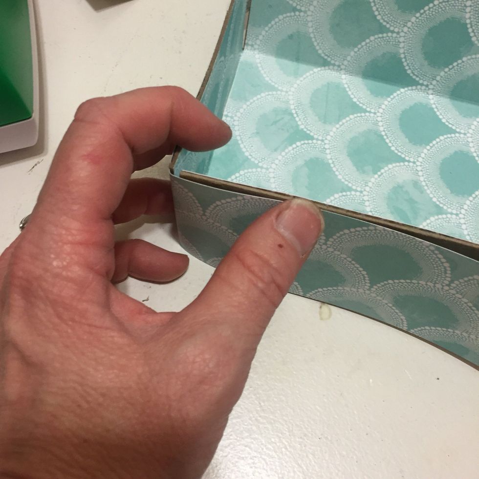 fold them around the corners for sizing then...