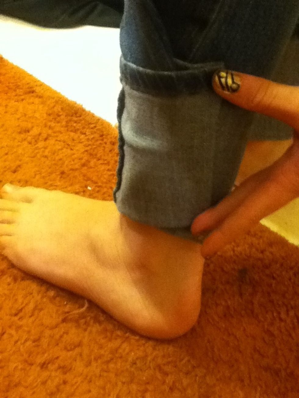 Fold them so they are tight against your leg