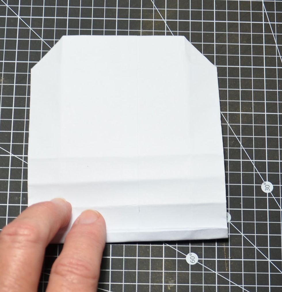 Fold top down to meet first fold line.