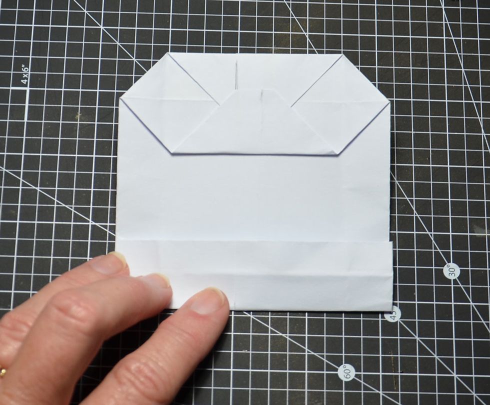 Fold top down to middle fold line again.