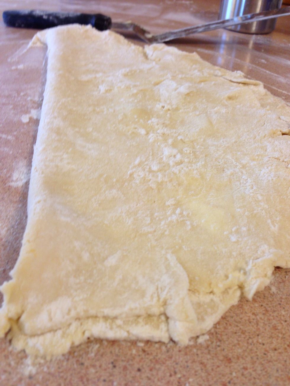 Fold top half of dough over.