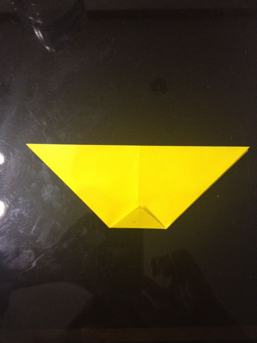 Fold up about an inch.