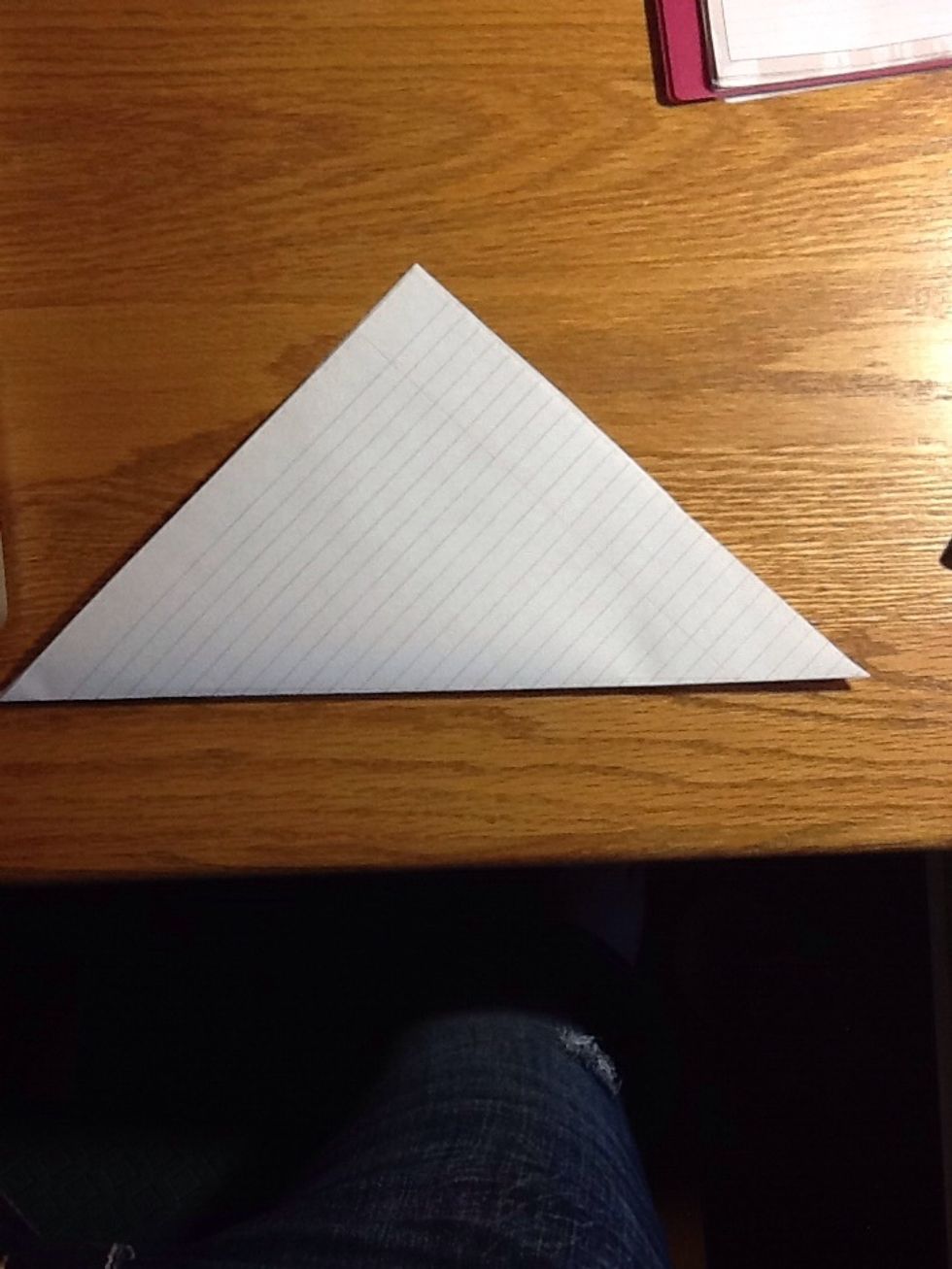Fold up to make a triangle.