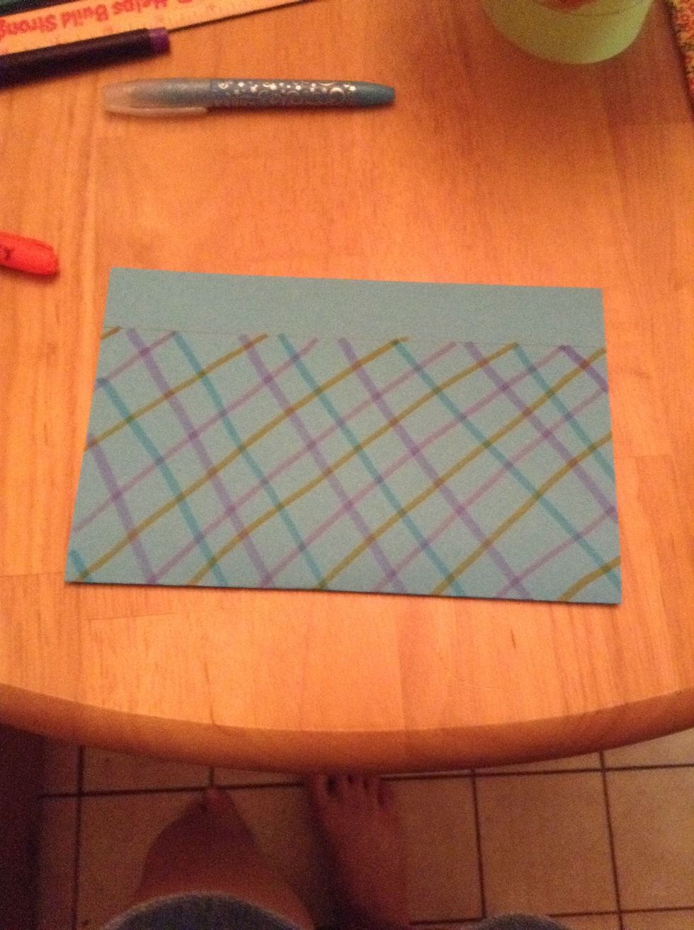 Fold with blank spot to the top