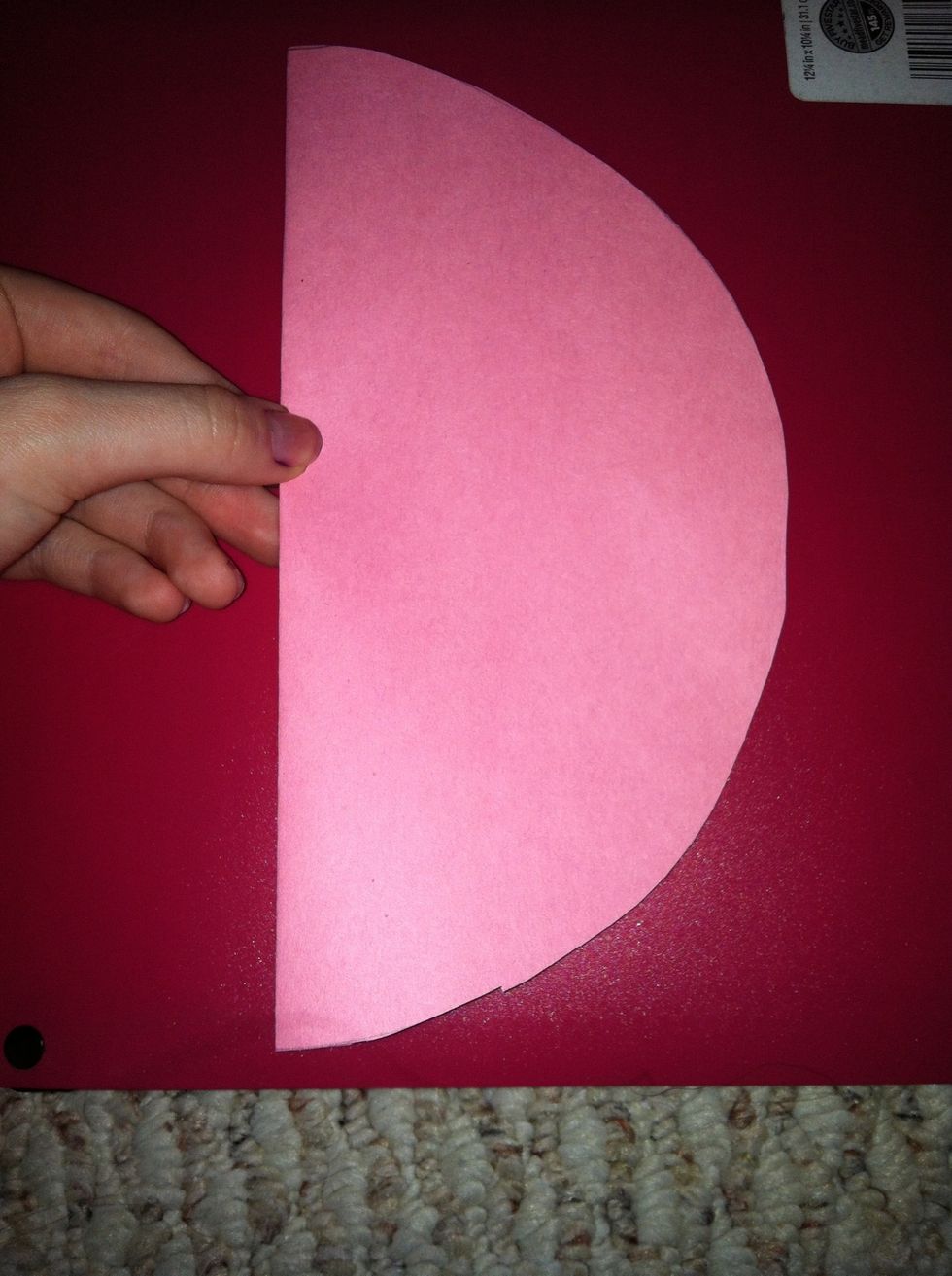 Fold your circle In half like a crescent moon