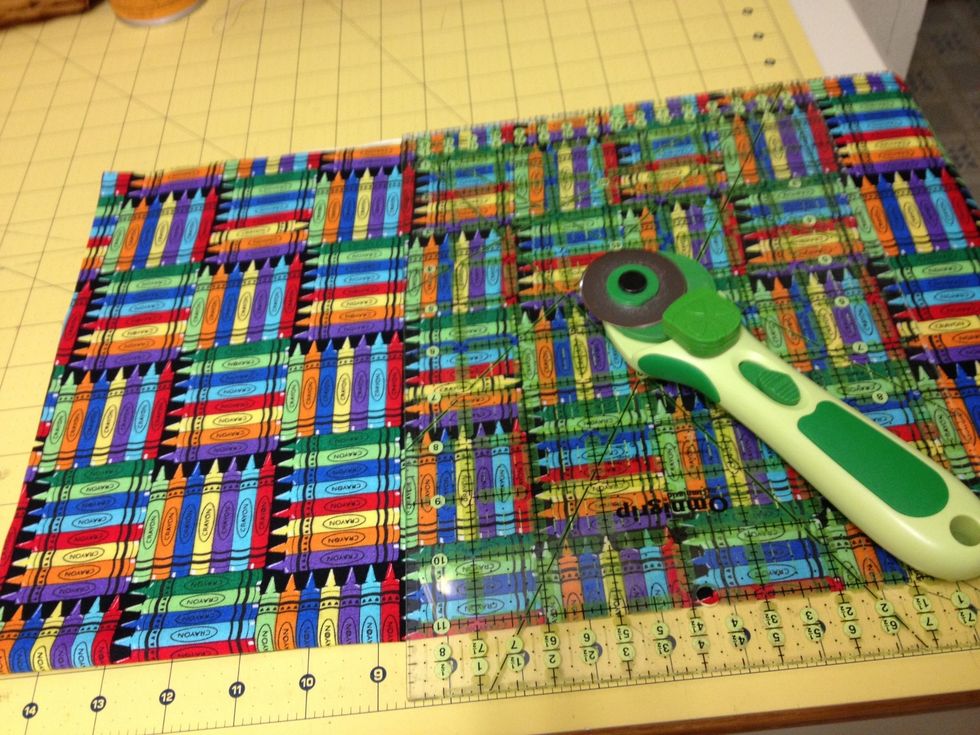 Fold your fabric lengthwise   Cut 2. 15 inch strips of fabric.  They will measure 15 by 1 1/3 yards