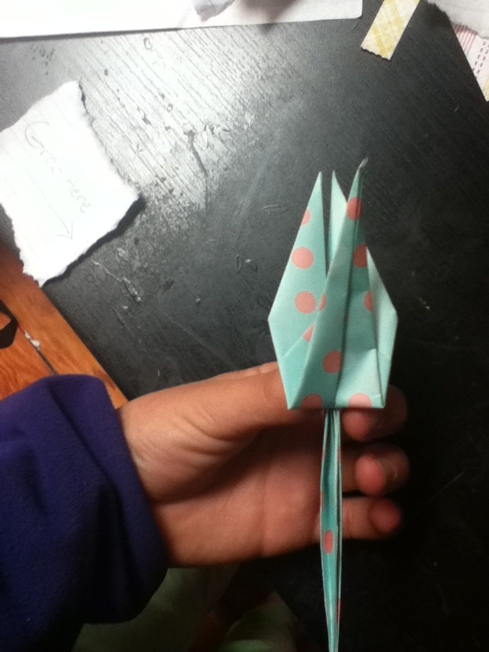 Fold your open paper up to that 2/3 crease.
