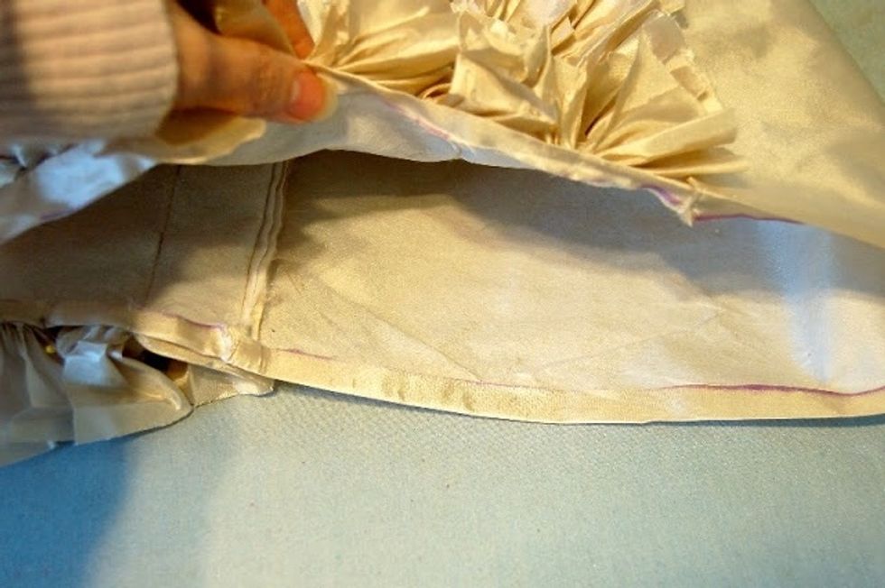 Folded the runner in half & glued it together; then folded the end edges by 3/4 to give it a crisp look