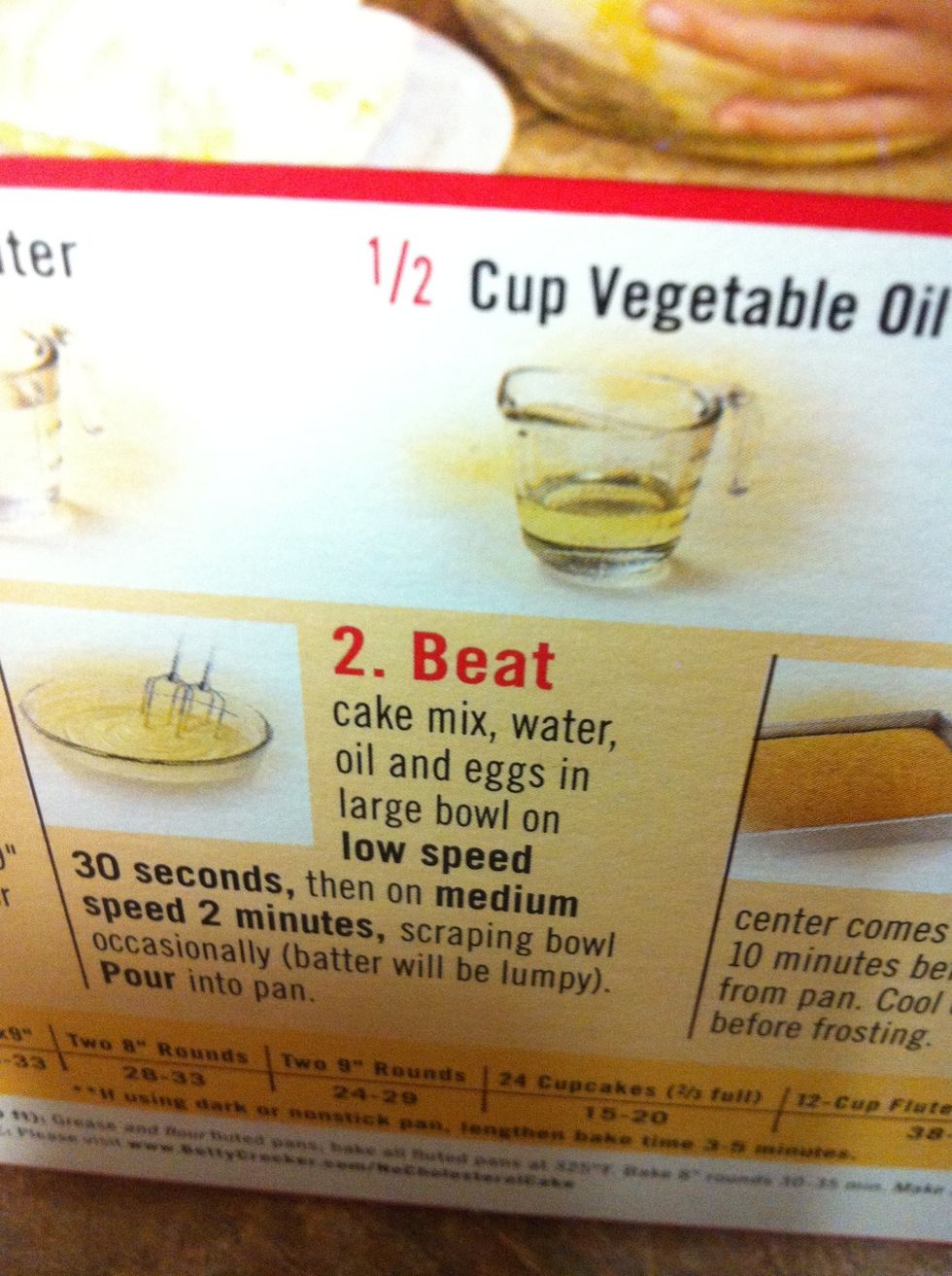 Follow mixing instructions on your selected brand of lemon cake mix (today I used Betty Crocker). Mine says mix 30 seconds on low, then beat 2 minutes on medium.
