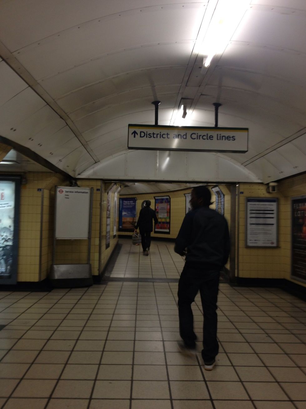 Follow signs to District and Circle Lines