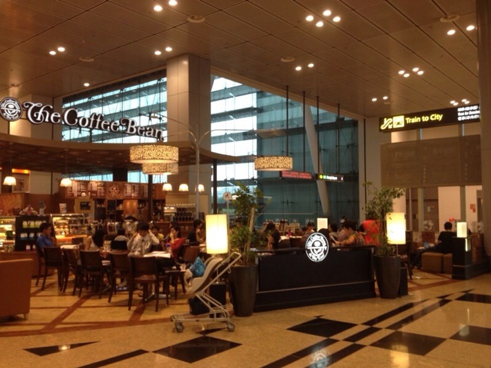 Followed by The Coffee Bean, a famous coffee shop in Singapore