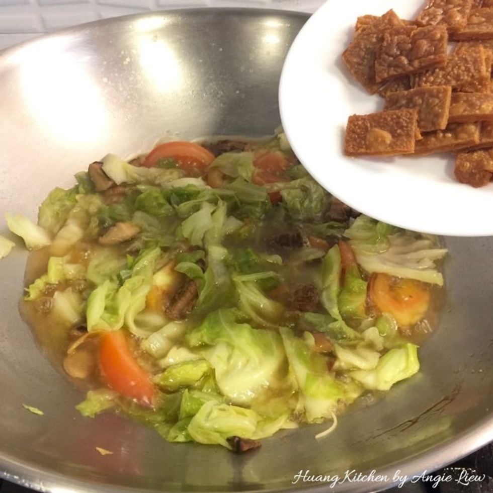 Followed by the fried sweet beancurd sheets.