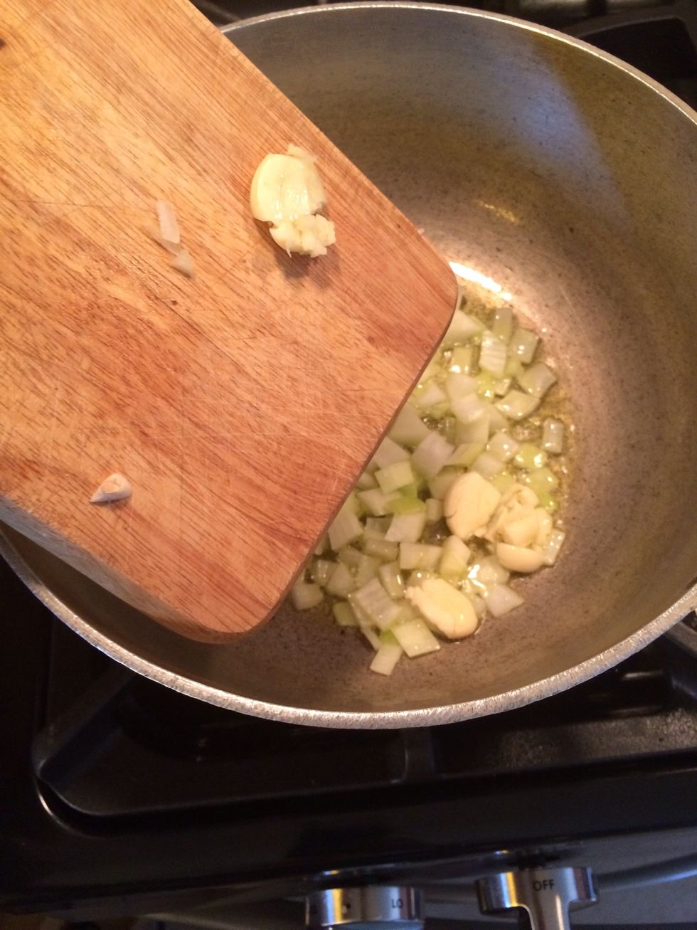 Followed by the garlic