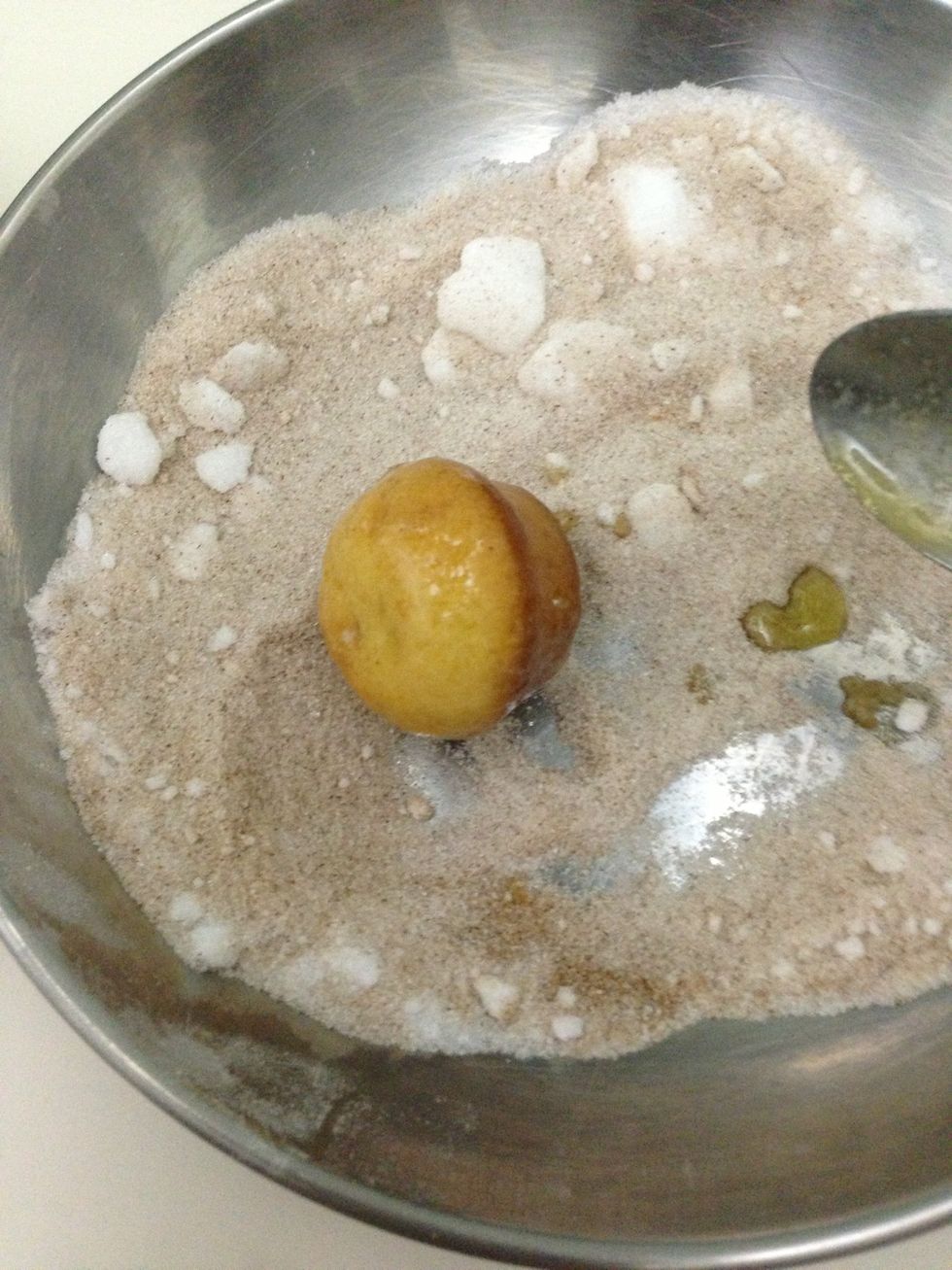 Followed by the sugar-cinnamon mixture